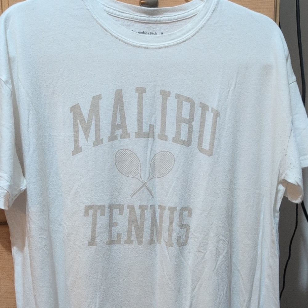 Abercrombie & Fitch White Short Sleeve Graphic Print Tee